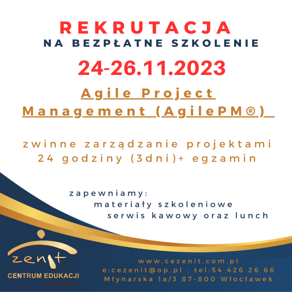 Rekrutacja na bezpłatne szkolenie Agile Project Management